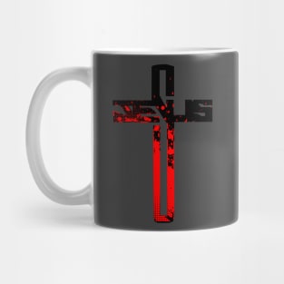 Red and Black Jesus Cross Mug